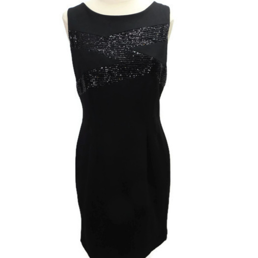 Amy Matto New York Dress Black 8 Sequins Sheath